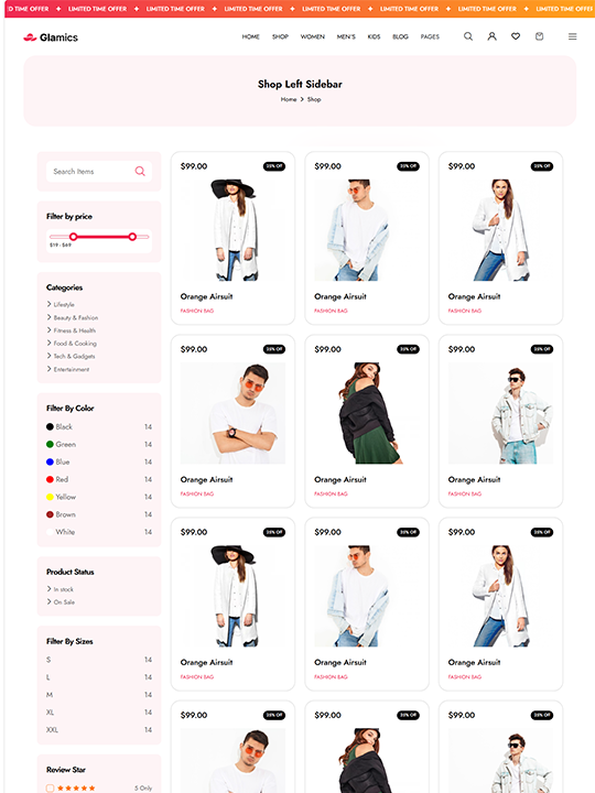 【前端必看】服装服饰在线商城网站功能全面的HTML模板源码免费下载