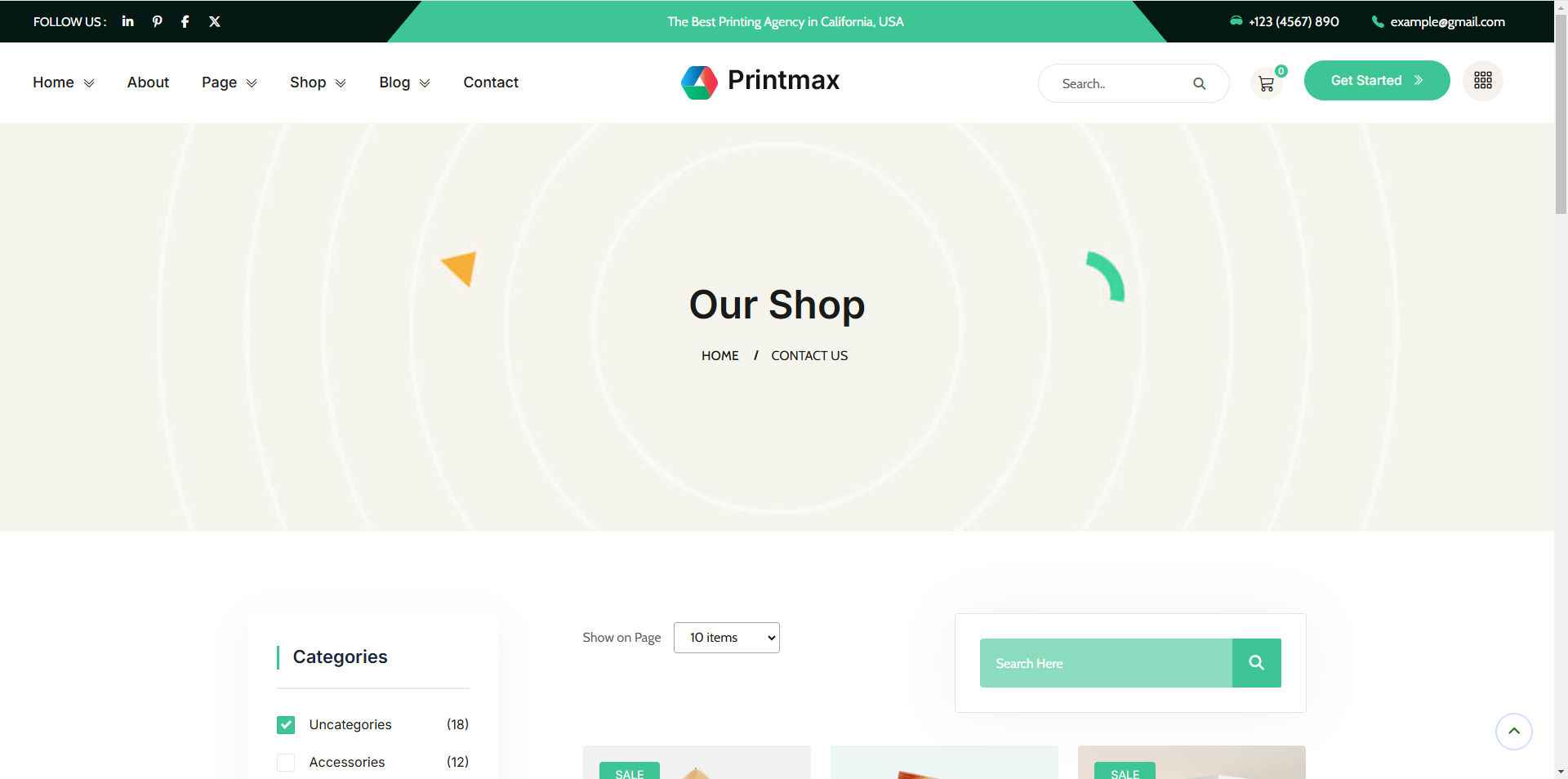 【前端必看】创意T恤打印店网站HTML5排版美观的HTML模板源码免费下载